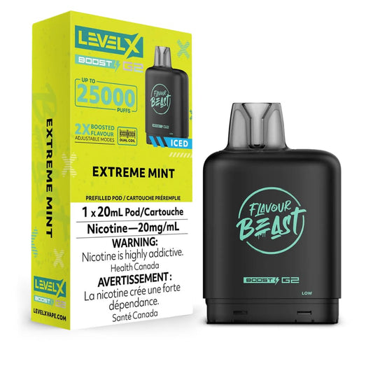 Level X Boost Flavour Beast 20mL Extreme Mint 25000 Puffs 20mg