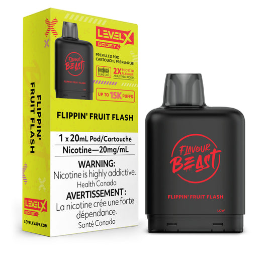 Level X Boost Flavour Beast 20mL Flippin' Fruit Flash 15000 Puffs 20mg