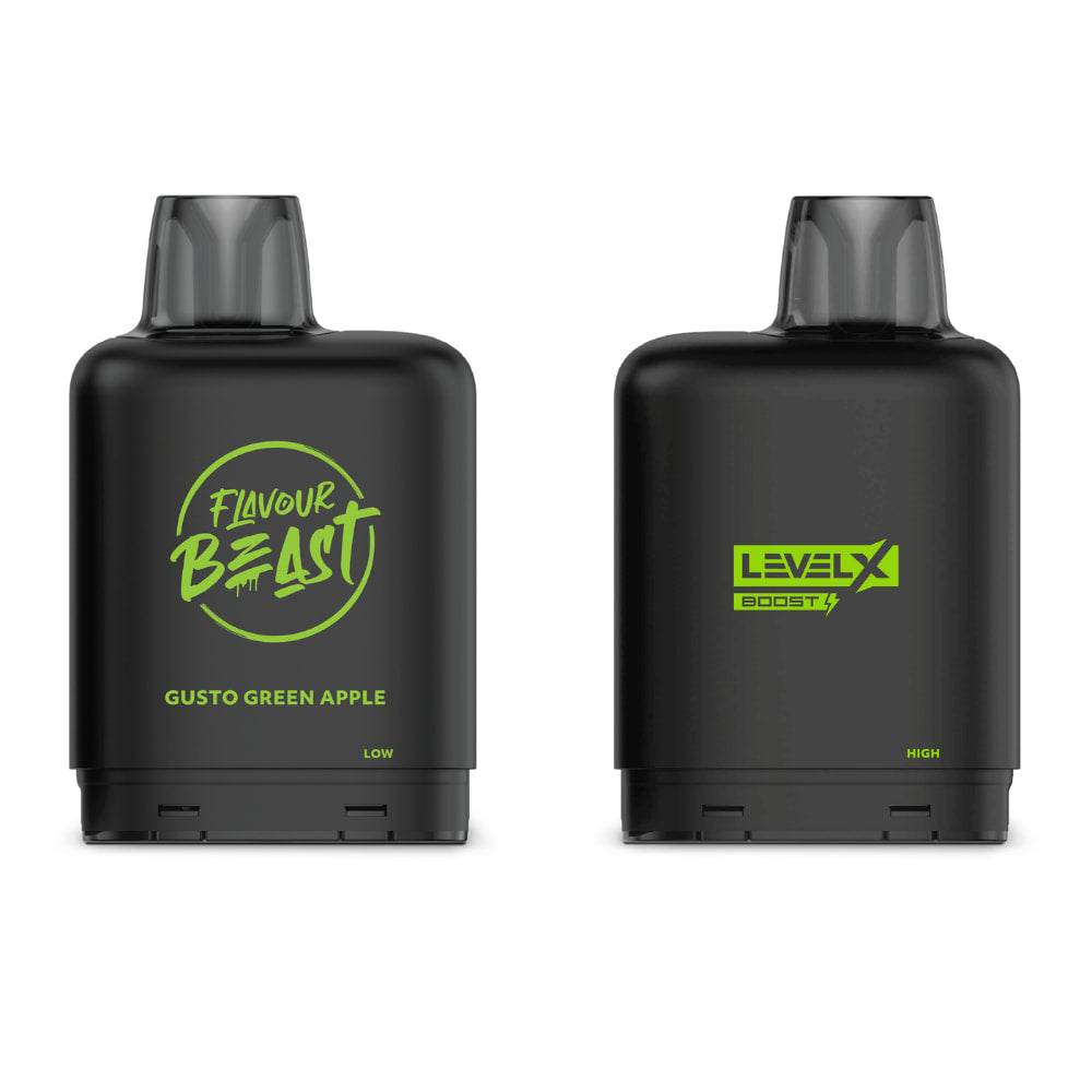 Level X Boost Flavour Beast 20mL Gusto Green Apple 15000 Puffs 20mg