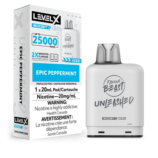 Level X Boost Flavour Beast 20mL Epic Peppermint 25000 Puffs 20mg