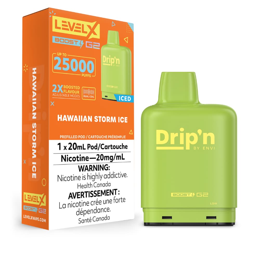 Level X Drip'n Prefilled Pod 20mL Hawaiian Storm Ice 25000 Puffs 20mg