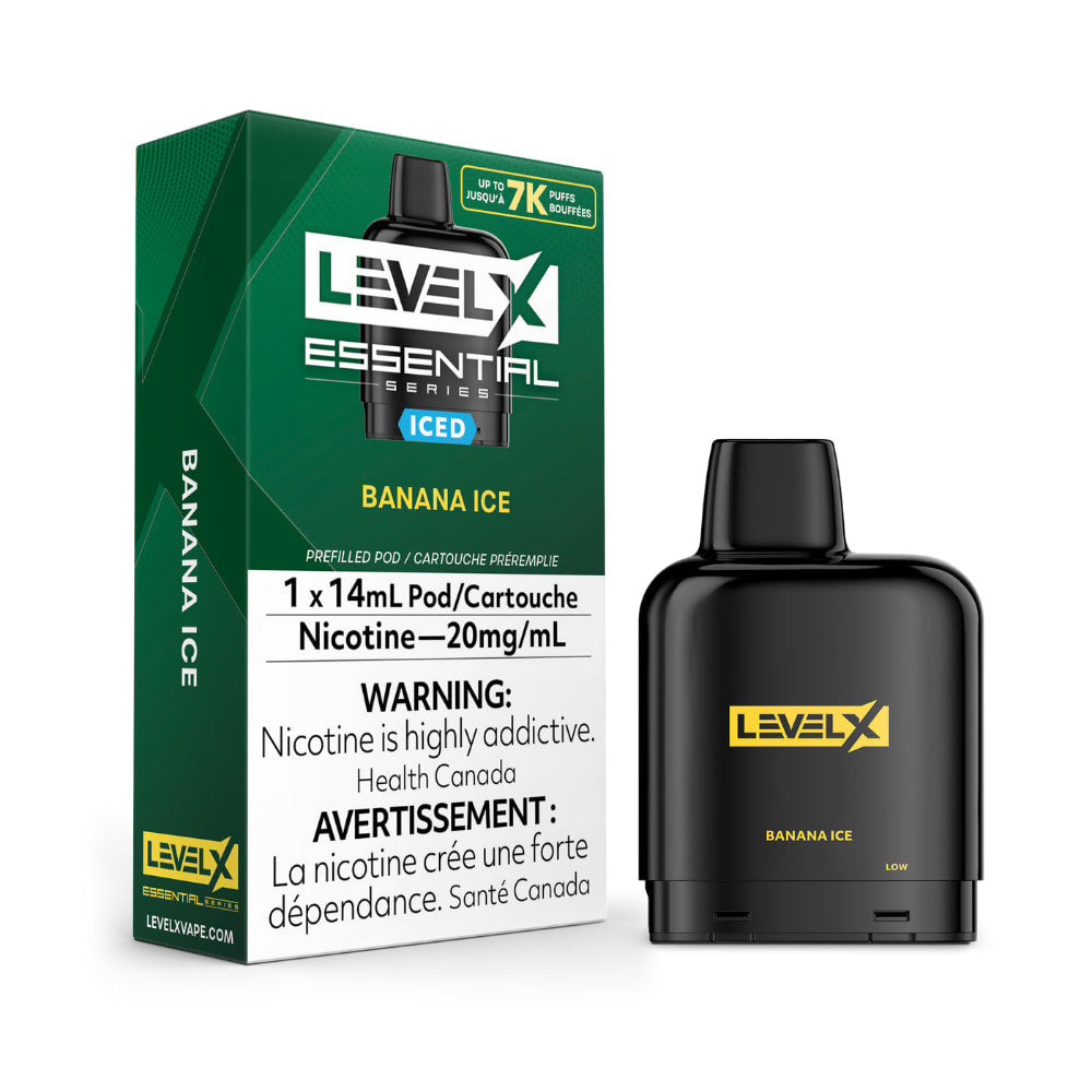 Level X Essential Series 14mL Banana Ice 7000 Puffs 20mg