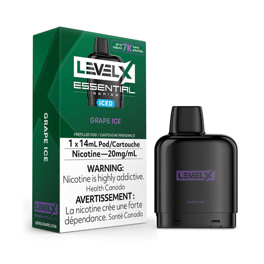 Level X Essential Series 14mL Grape Ice 7000 Puffs 20mg