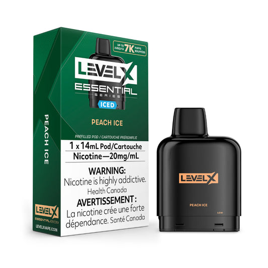 Level X Essential Series 14mL Peach Ice 7000 Puffs 20mg