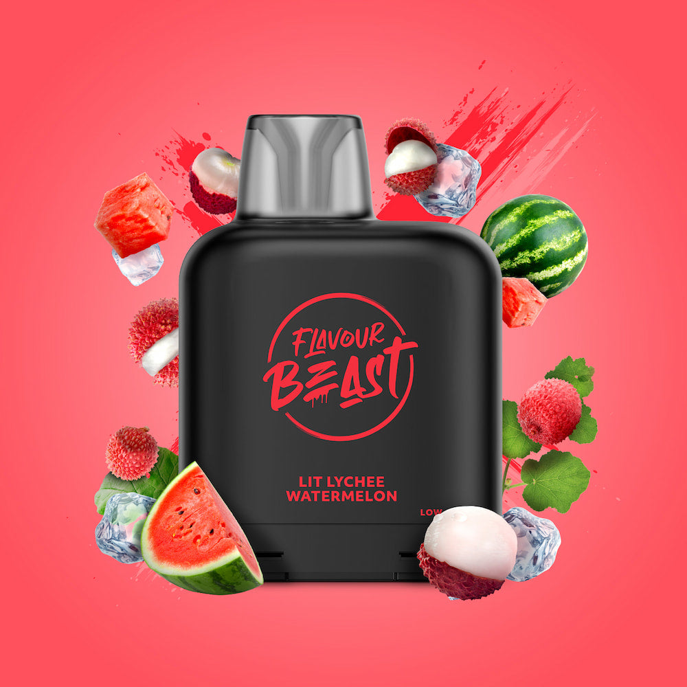 Level X Flavour Beast Iced Pod 14mL Lit Lychee Watermelon 7000 Puffs 20mg