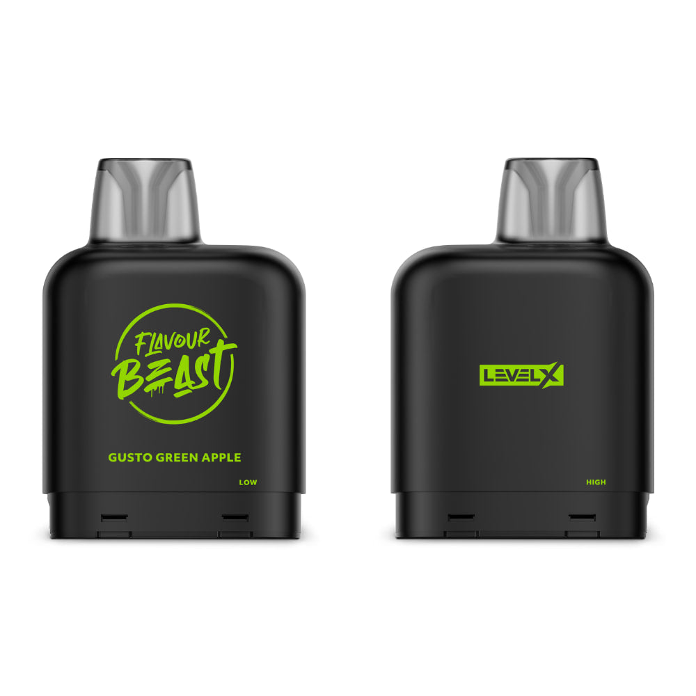 Level X Flavour Beast Pod 14mL Gusto Green Apple 7000 Puffs 20mg