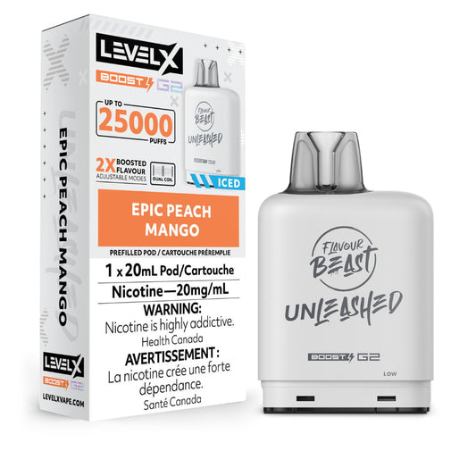 Level X Flavour Beast Unleashed Boost G2 25000 Puffs - Epic Peach Mango