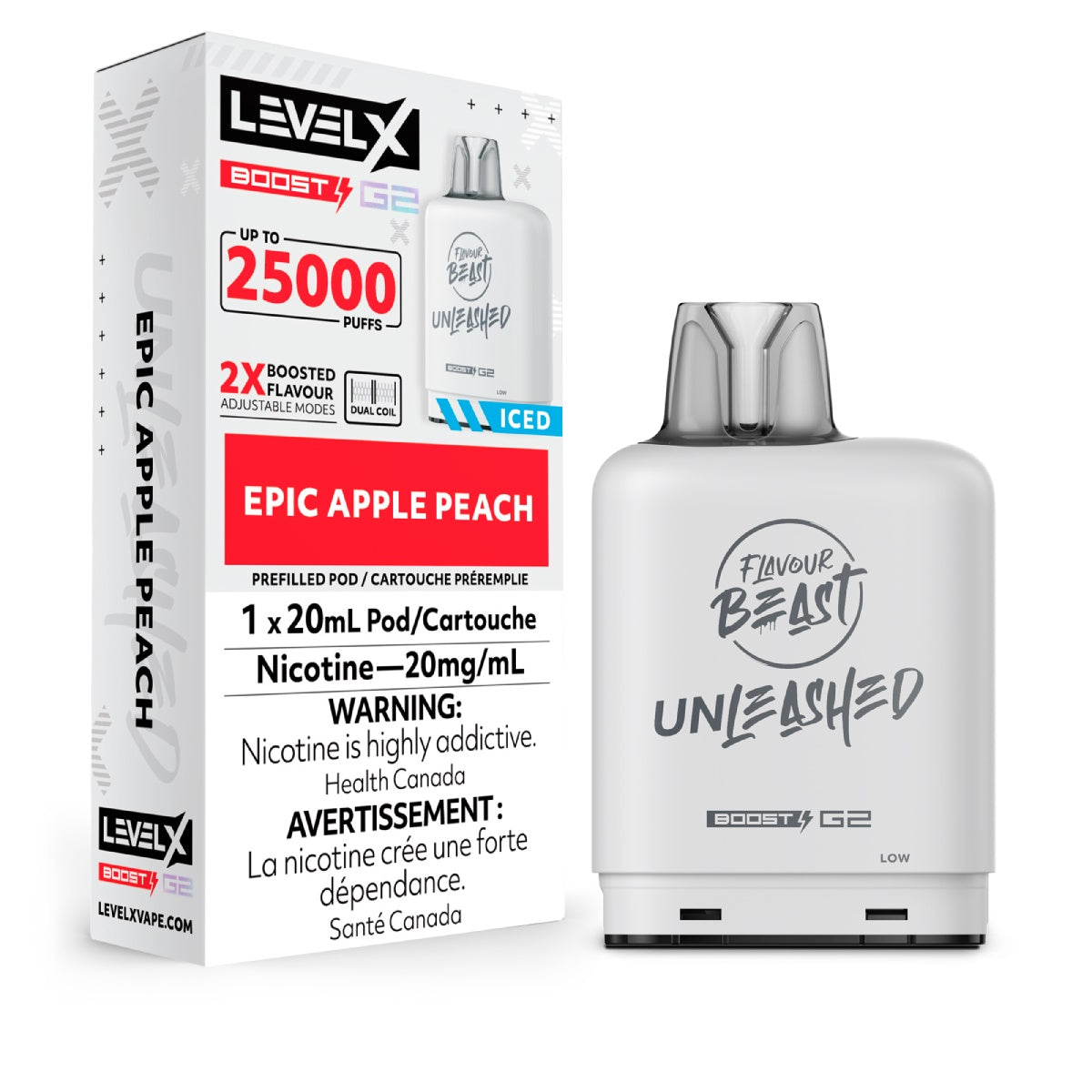 Level X Flavour Beast Unleashed Boost G2 25000 Puffs - Epic Apple Peach