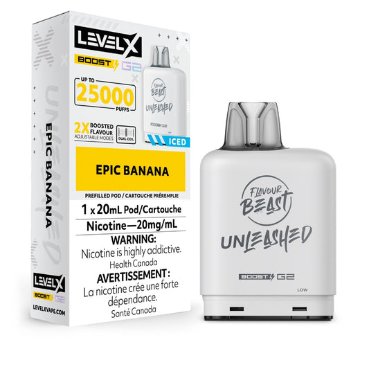 Level X Flavour Beast Unleashed Boost G2 25000 Puffs - Epic Banana