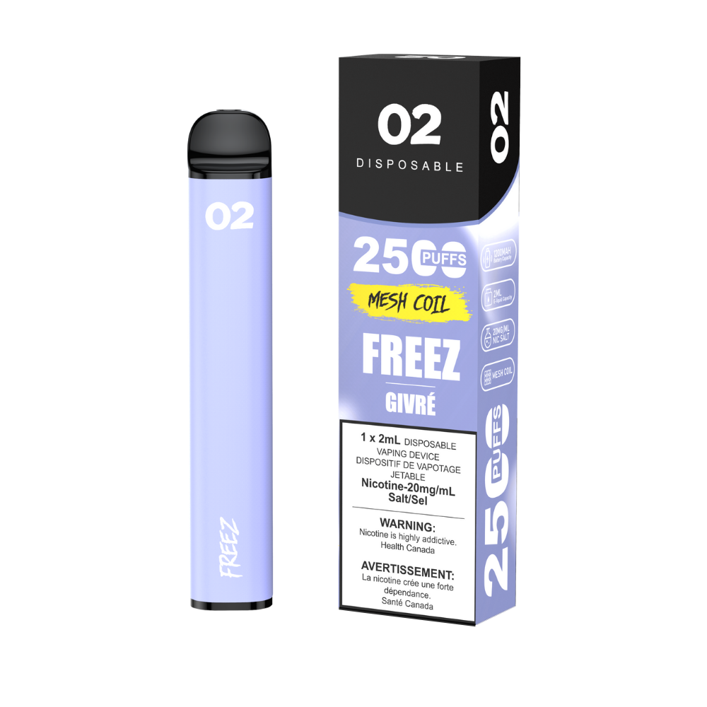 O2 2500 Puffs 2mL Disposable Vape