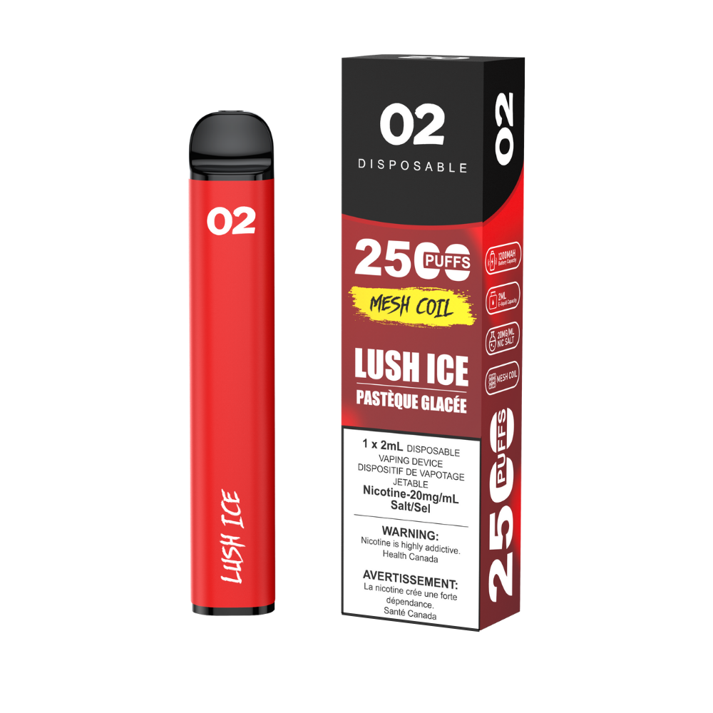 O2 2500 Puffs 2mL Disposable Vape
