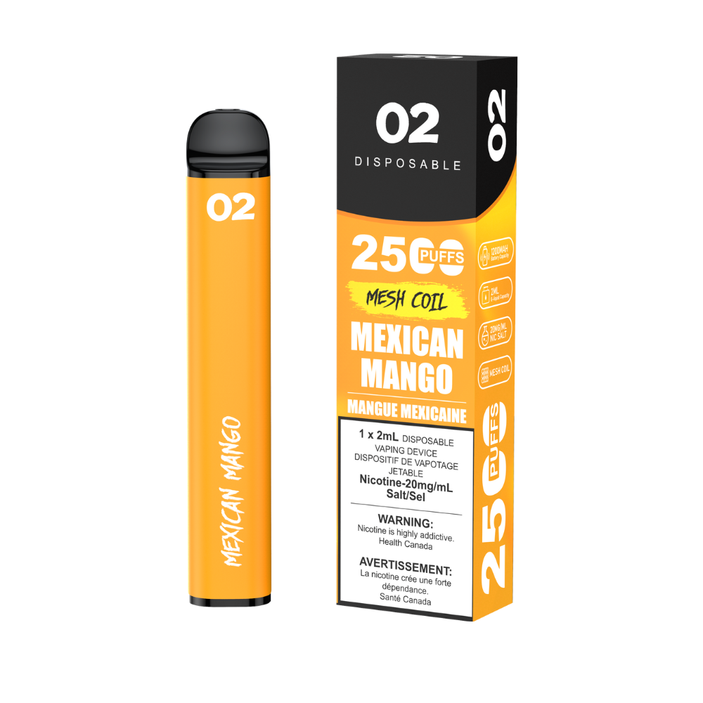 O2 2500 Puffs 2mL Disposable Vape