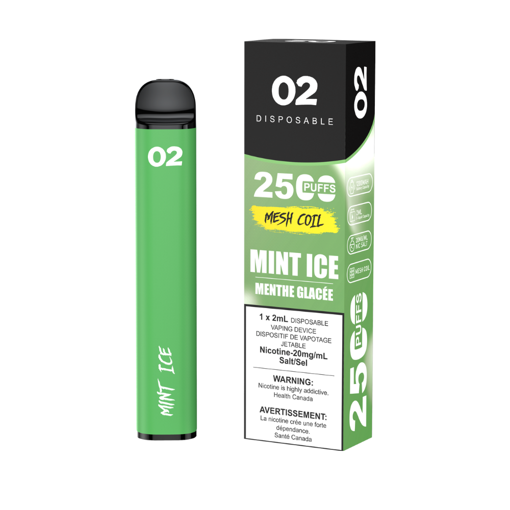 O2 2500 Puffs 2mL Disposable Vape