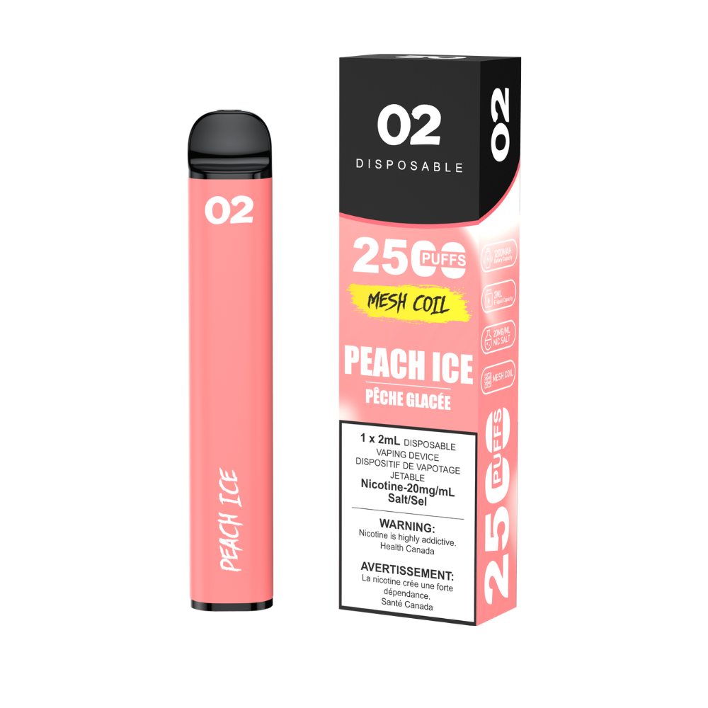 O2 2500 Puffs 2mL Disposable Vape