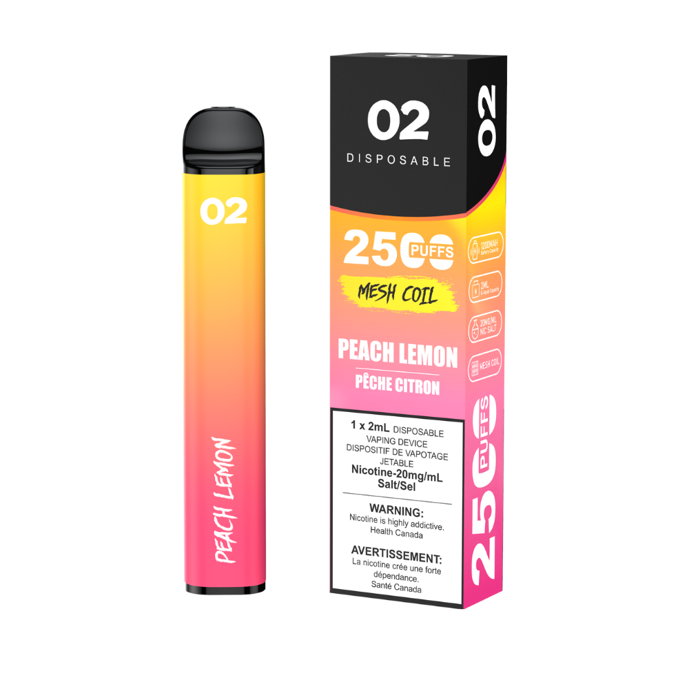 O2 2500 Puffs 2mL Disposable Vape