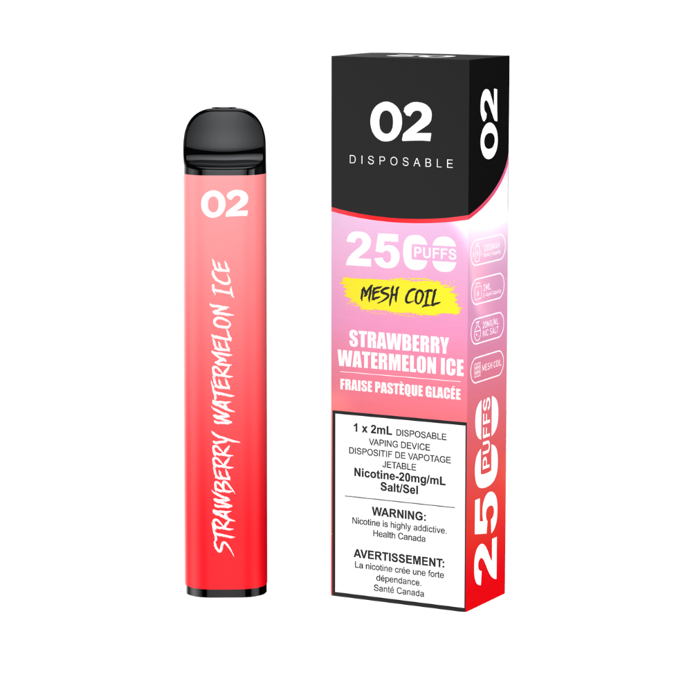 O2 2500 Puffs 2mL Disposable Vape