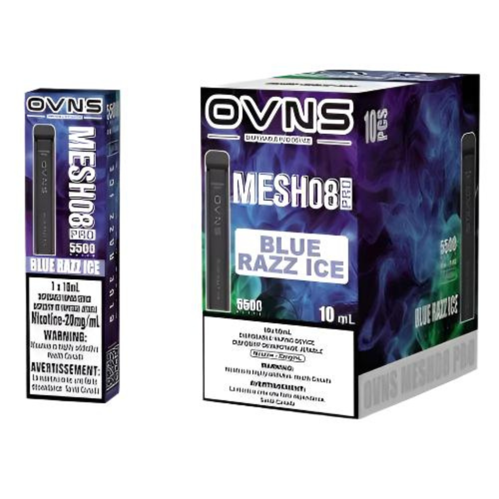 OVNS MESH08 PRO Blue Razz Ice 10mL 20mg 5500 Puffs