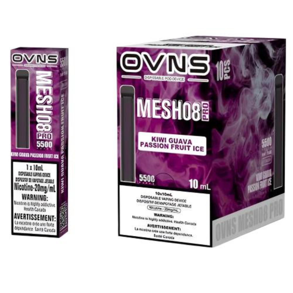 OVNS MESH08 PRO Kiwi Guava Passion Fruit Ice 10mL 20mg 5500 Puffs