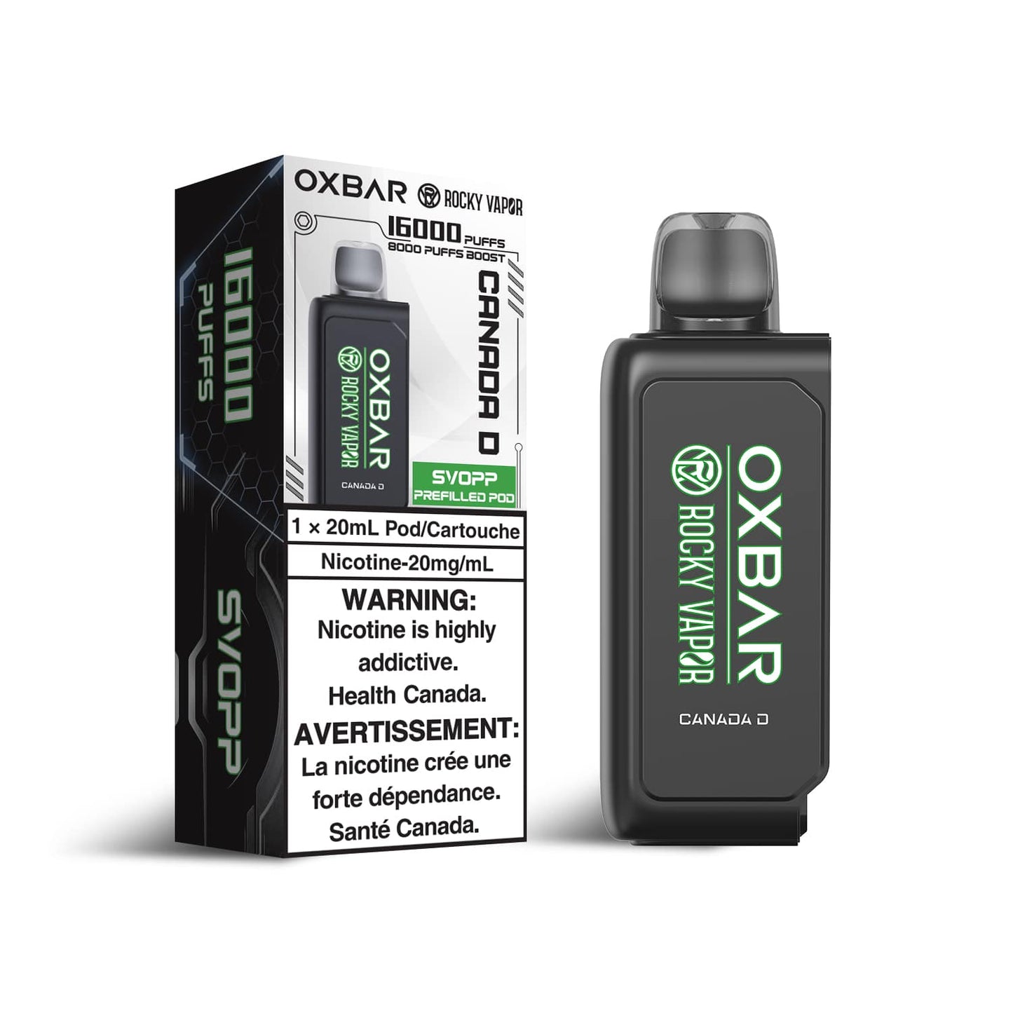 OXBAR Rocky Vapor SVOPP Canada D 16000 Puffs Pod