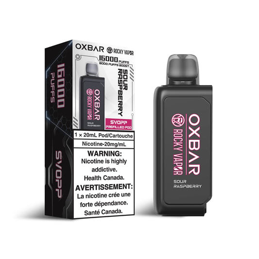 OXBAR Rocky Vapor SVOPP Sour Raspberry 16000 Puff Pods