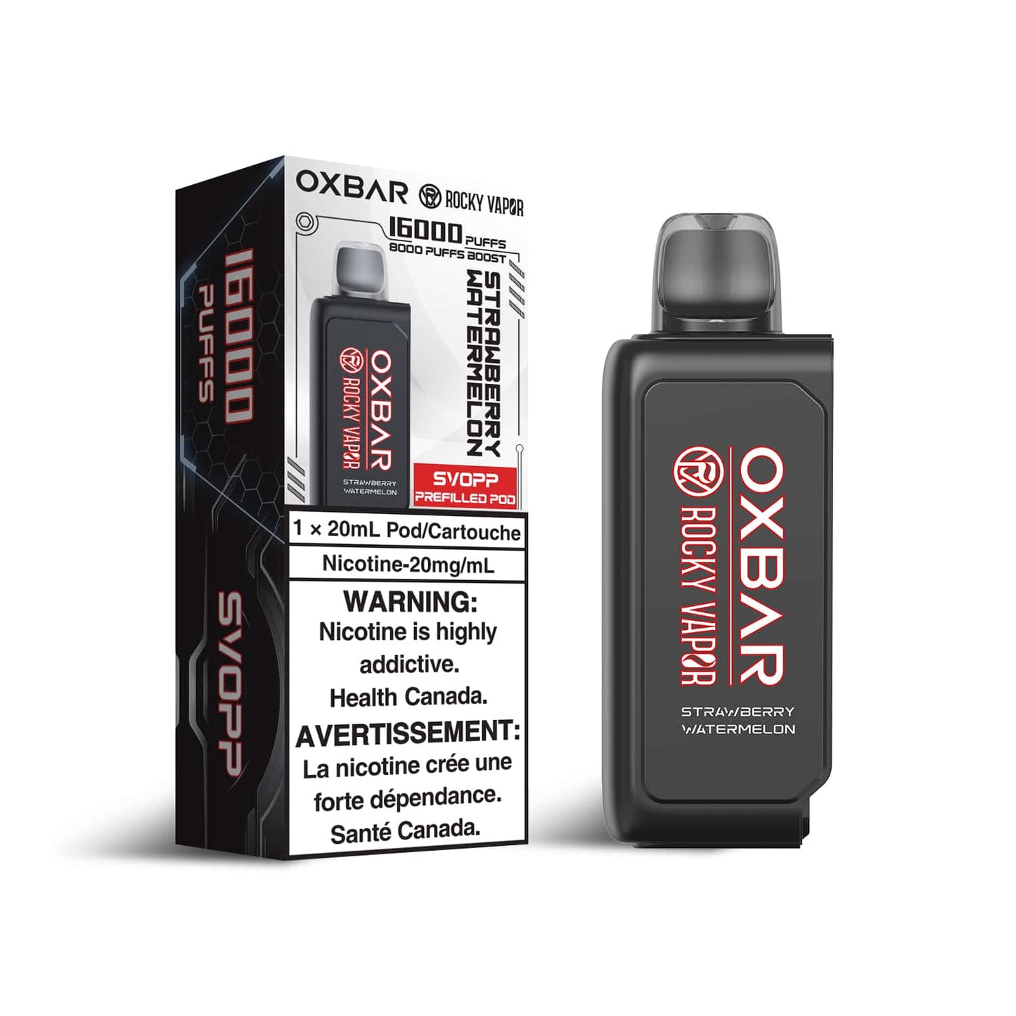 OXBAR Rocky Vapor SVOPP  Strawberry Watermelon Ice 16000 Puff Pods