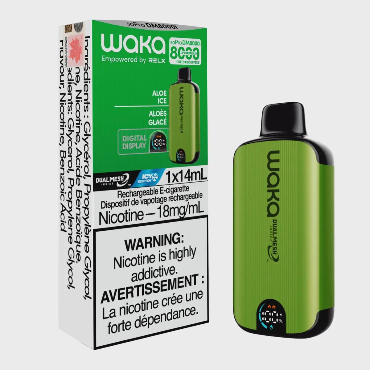 Relx WAKA SoPro DM8000i Disposable Aloe Ice 8000 Puffs 20mg