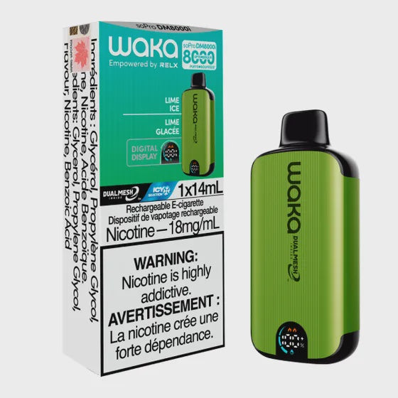 Relx WAKA SoPro DM8000i Disposable Lime Ice 8000 Puffs 20mg