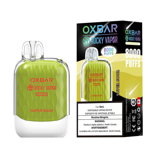 Rocky Vapor Oxbar G8000 Super Sour Disposable 8000 Puffs 20mg