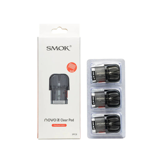 Smok Novo 2 Clear Pods Meshed 0.8 ohm (3 Pack) (Empty Pods)