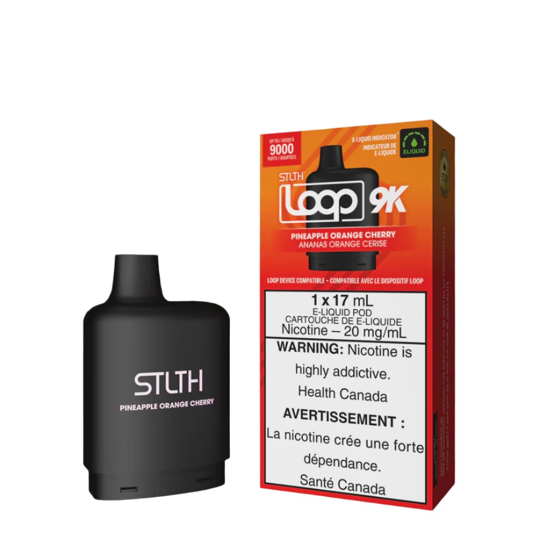 Stlth Loop 9k Pod Pineapple Orange Cherry 17mL 20mg