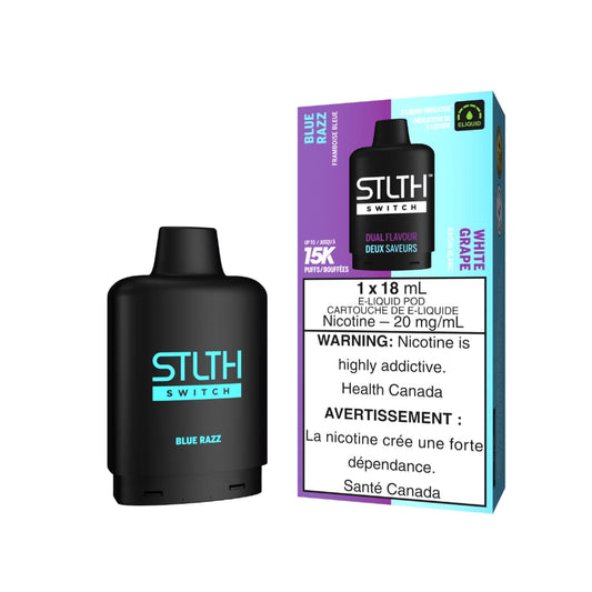 Stlth Switch Blue Razz| White Grape vape flavours Canada 