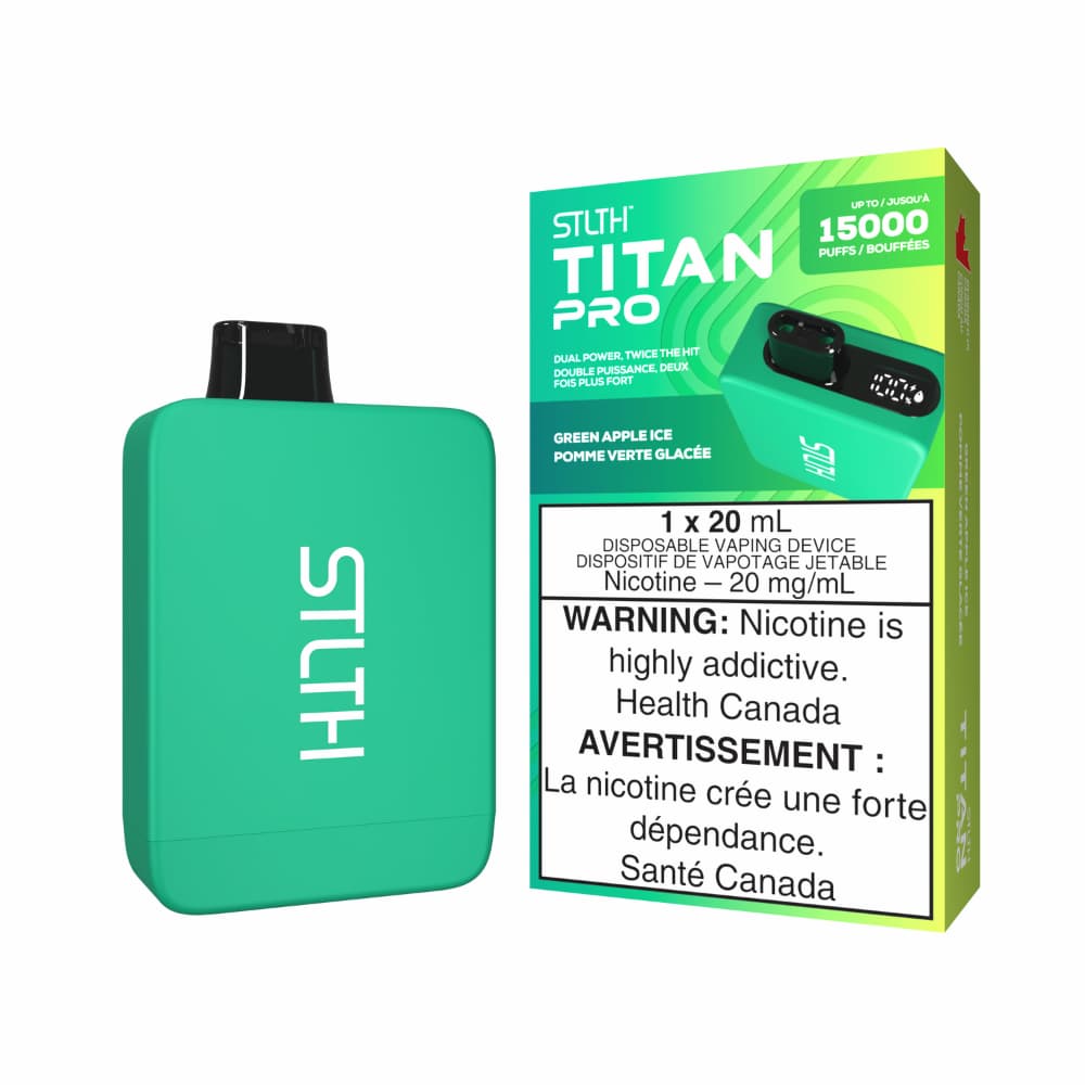 STLTH TITAN PRO Disposable Green Apple Ice 15000 Puffs 20mg