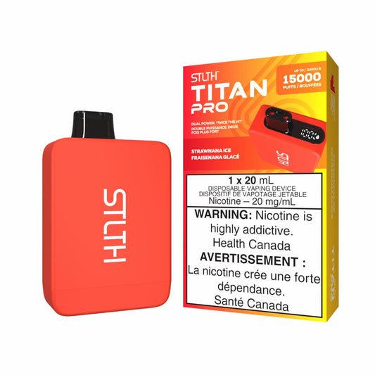 STLTH TITAN PRO Disposable Strawnana Ice 15000 Puffs 20mg