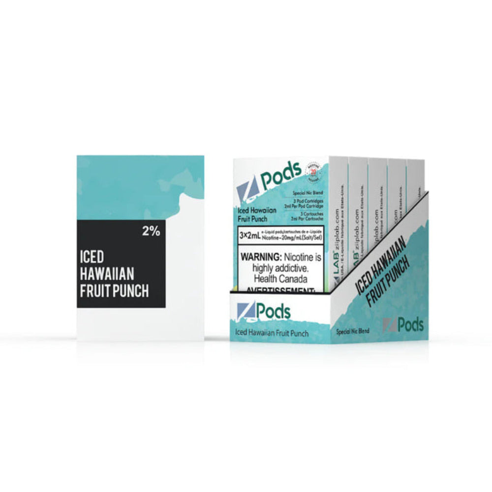 Z PODS Iced Hawaiian Fruit Nectar [Iced Hawaiian Fruit Punch] 3 x 2mL Pods 400 Puffs