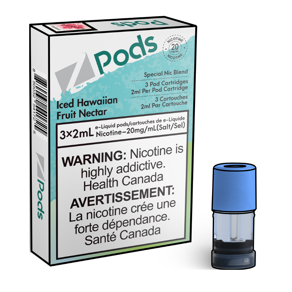 Z PODS Iced Hawaiian Fruit Nectar [Iced Hawaiian Fruit Punch] 3 x 2mL Pods 400 Puffs